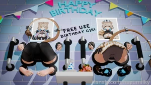 Free use of this birthday girl hehehehe sfw lewdtuber vtuber hazumilky part 1