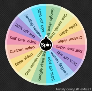 Come have a spin on my sexy wheel everyone wins 6 per spin 10 for two