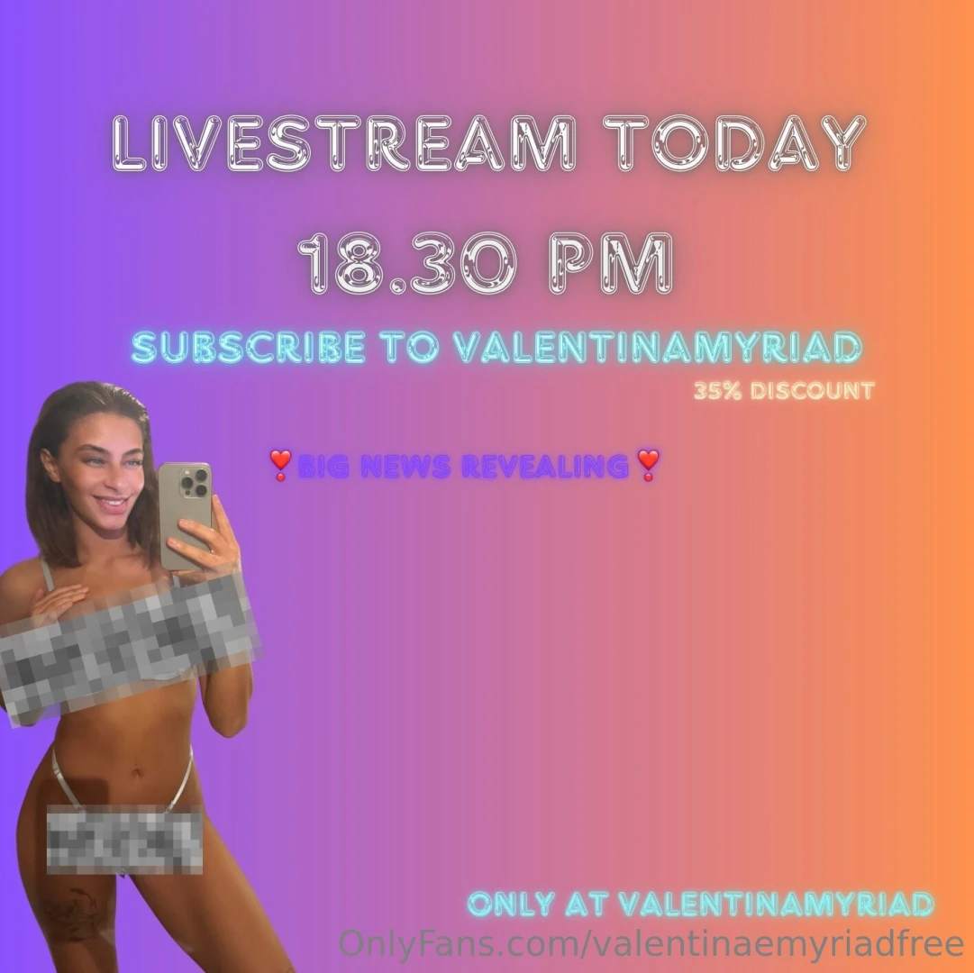 Livestream kl 18 30 inne p valentinamyriad 