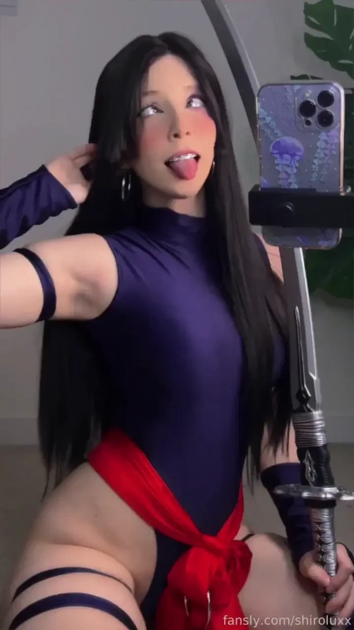 Cringe or hot psylocke cosplay ahegao 