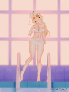 Blonde bunny gets a bit wet at the pool from the water photoshoot part 7