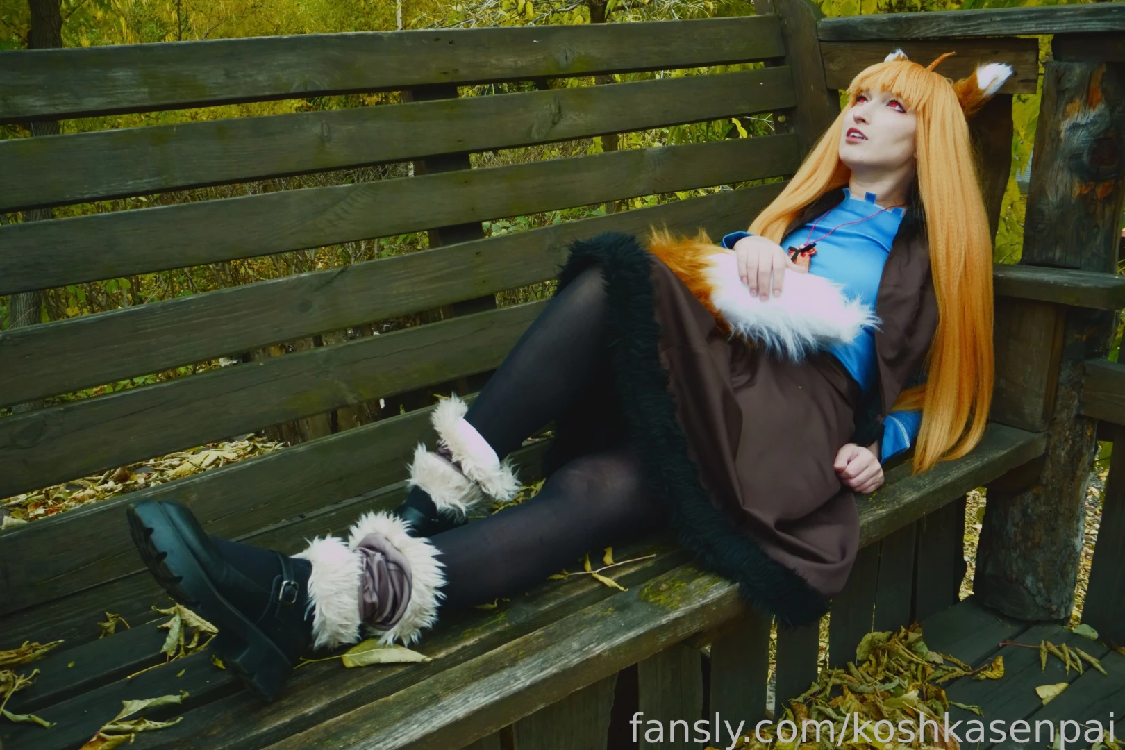 The wise wolf holo comes to people for walk in the park cosplay trans part 14 