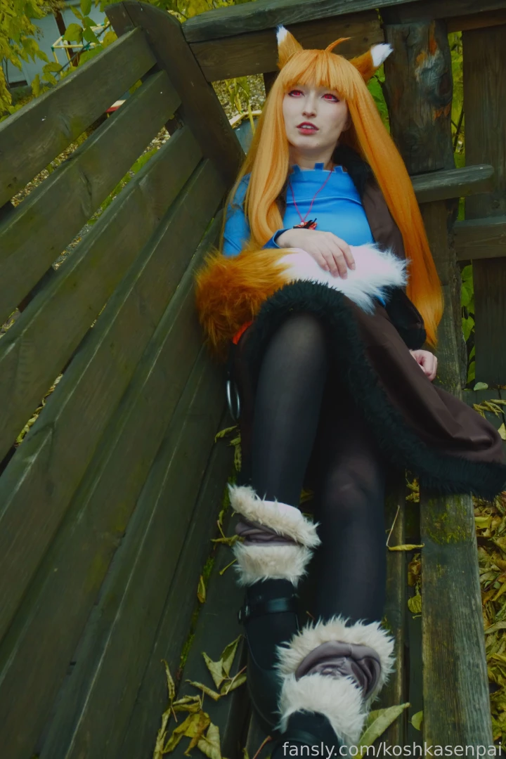 The wise wolf holo comes to people for walk in the park cosplay trans part 13 