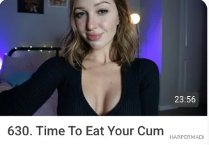 Time to eat your cum - a somewhat affectionate and gentle femdom