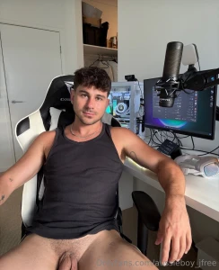 Caught jerking this cock while gaming naked u caught me spreading this