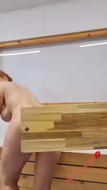 Getting spanked with a gigantic board 