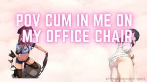 Pov cum in me on my office chair