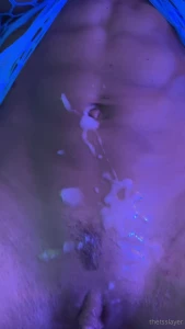 thexxxslayer - My cum all over denise s abs any cuck cumsluts want to lick it up 