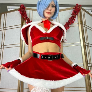 Rem dressed up as santa for you want to see what s under the skirt tip