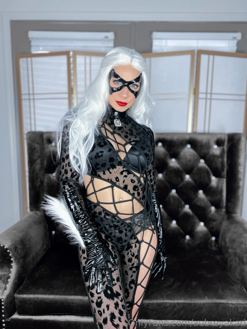 aubreyakari - Black cat sheer leopard catsuit set this is getting love on social part 2 