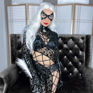 Black cat sheer leopard catsuit set this is getting love on social part 2