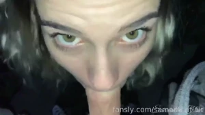 Quick blowjob by the lake