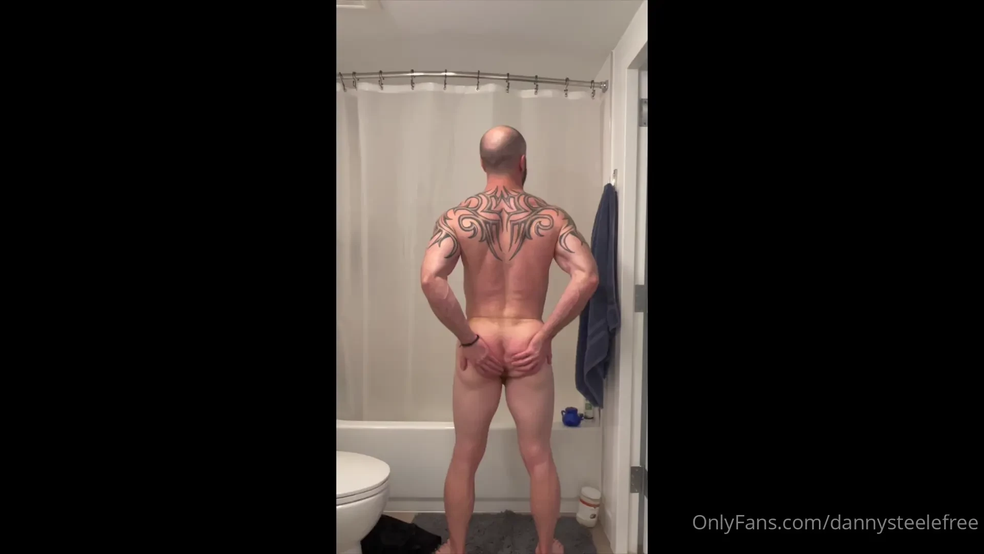 Shower booty tease watch my spank and show off my juicy ass for you 