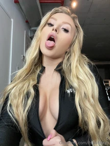 Tongue out tits bursting just waiting for someone to stuff either