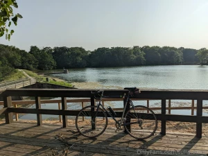 My trusted bike at an old spring dam the days i was at this campsite part 1