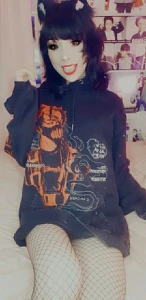 This is part one of this fishnet set with my corpse husband hoodie i part 3