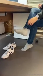 On a long day at the office just take off my shoes and socks and walk