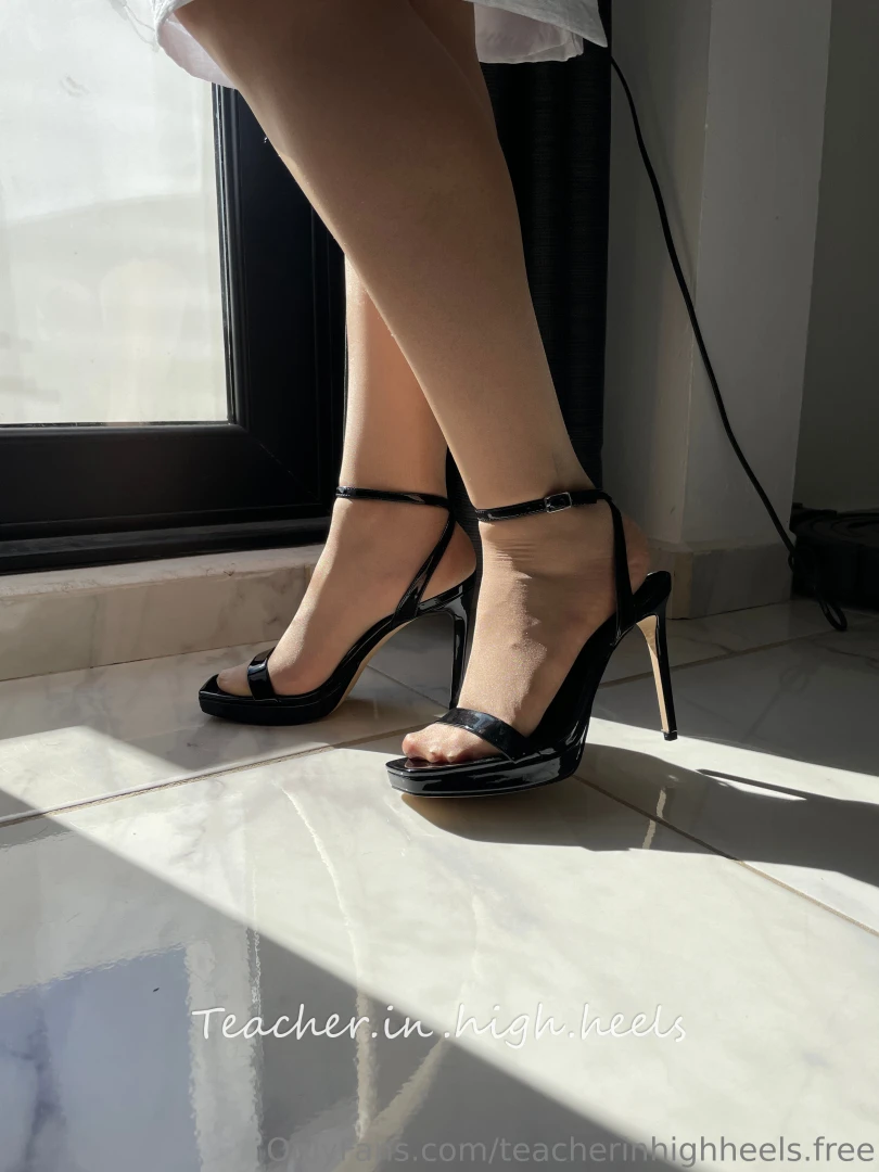 Day 17 black patent ankle strap sandals 