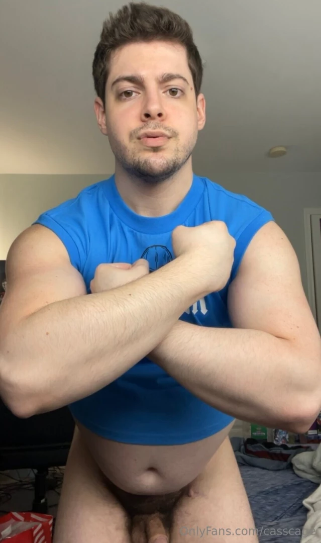 Muscular arms huge belly 