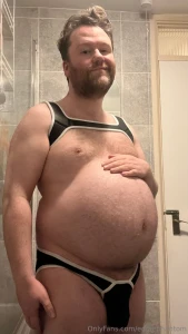 A little impromptu photoshoot in the bathroom as one does the harness