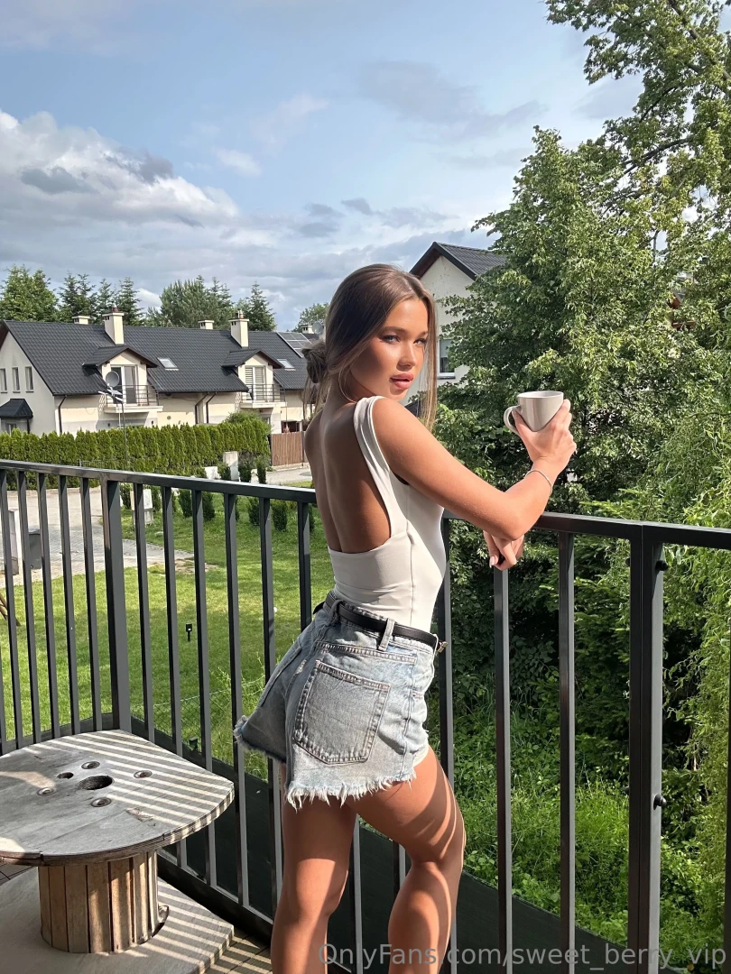 Hot coffee fresh air and shorts barely hanging on to my booty i m not 