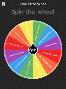 June prize wheel the june prize wheel is open until june 30th at 11 part 1