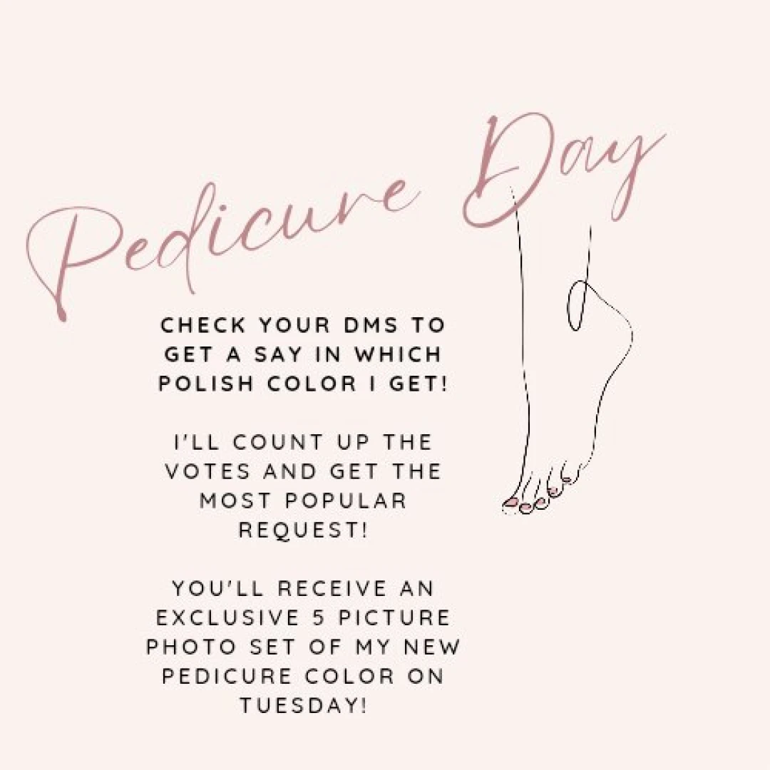 Tomorrow tuesday is pedicure day open the message in your dms to cast 
