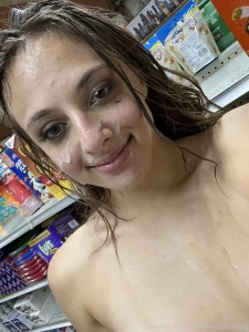 Happy girl with cum facial video to cum part 2