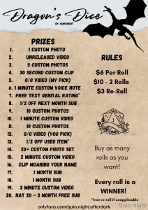 We are gonna be playing dragons dice over on my vip this week quin