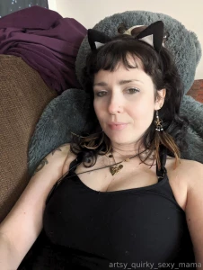 Tired and chillen at the end of my sunday with my kitty ears and my part 4