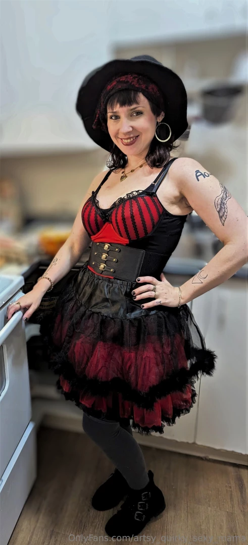 I loved this costume - a combo of my black and red lingerie piece a part 8 