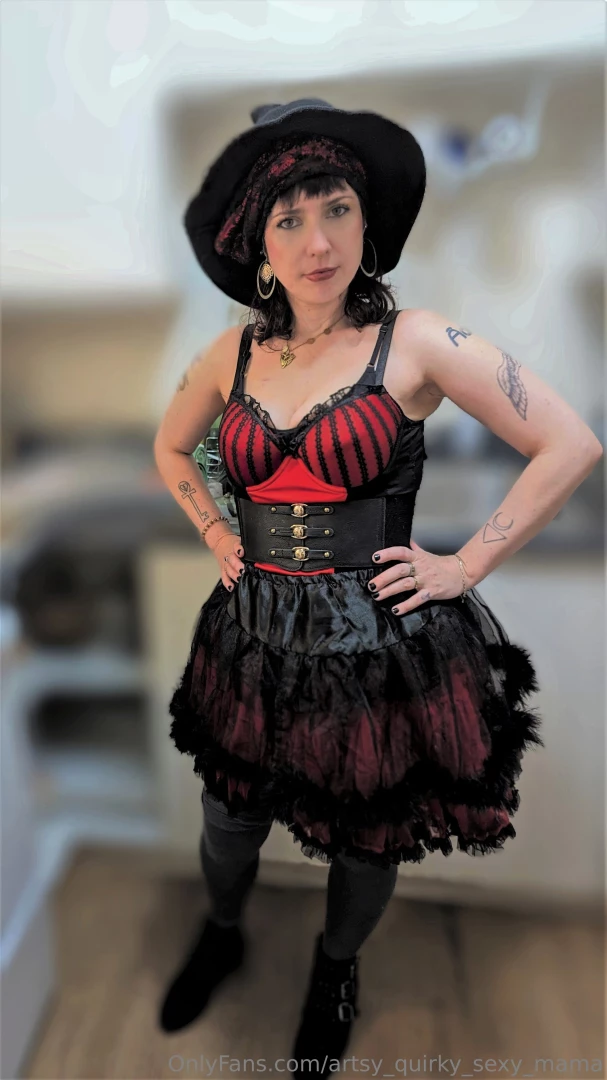 I loved this costume - a combo of my black and red lingerie piece a part 3 