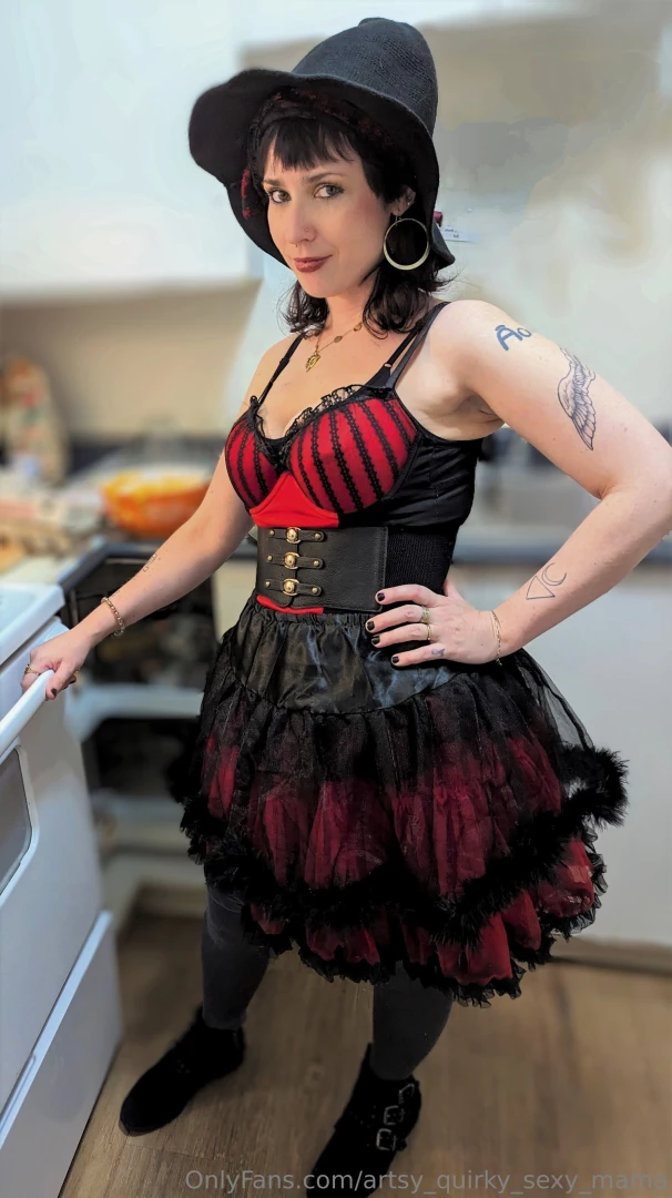 I loved this costume - a combo of my black and red lingerie piece a part 7 