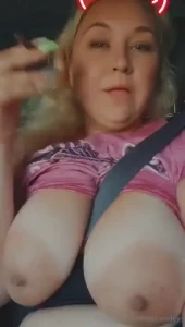 Ridin dirty smokin pretty got my big tits out and my blunt lit feelin