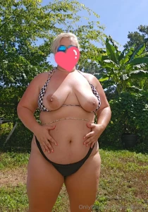 Soaking up the sun in my favorite black thong my big tits and juicy part 4
