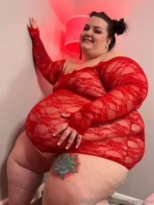 I love the red lace hugging every curve part 5