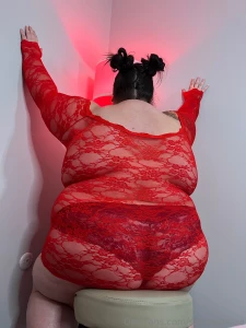 I love the red lace hugging every curve part 6