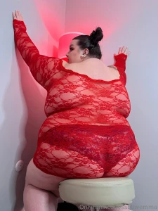 I love the red lace hugging every curve part 7