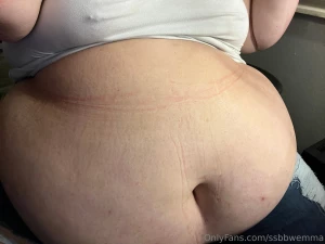 My big fat belly after my car stuffing earlier i was so full my pants part 1