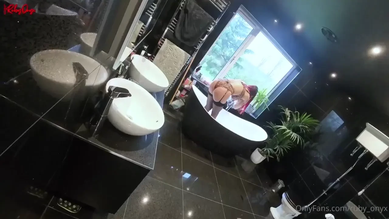 Brand new caught cleaning the bathroom in my sexy lingerie by my 