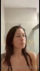 Smoking in the shower showing off my soapy feet blow drying my hair