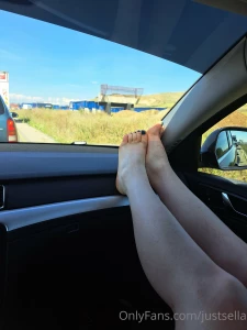 Sexy legs in a car