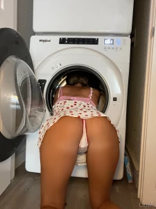 Oops i got stuck in the dryer doing laundry and my panties got pulled
