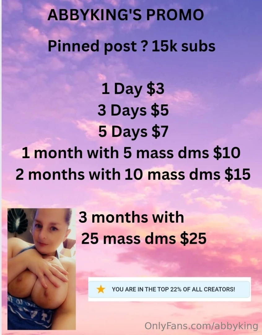 Pinned post 15k subs 1 day 3 3 days 5 5 days 7 1 month with 5 mass dms 