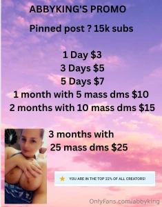 Pinned post 15k subs 1 day 3 3 days 5 5 days 7 1 month with 5 mass dms