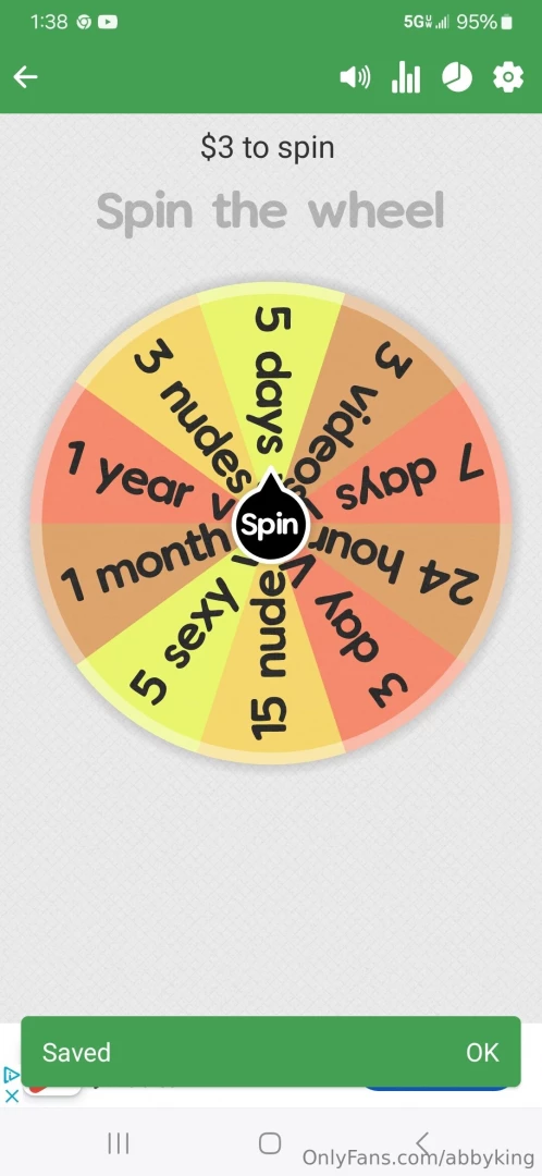 3 to spin the wheel 