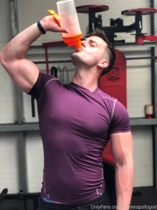 It s thirsty work being this damn hot gym workout muscle public