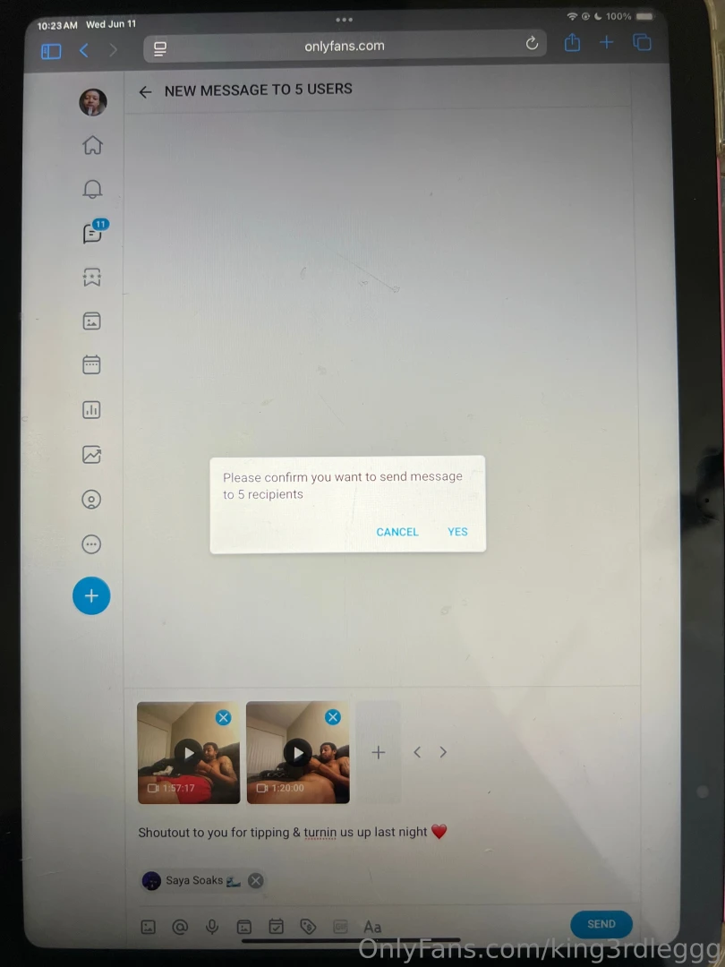 Already sent out last nights lit ass live streams to the top 5 tippers 