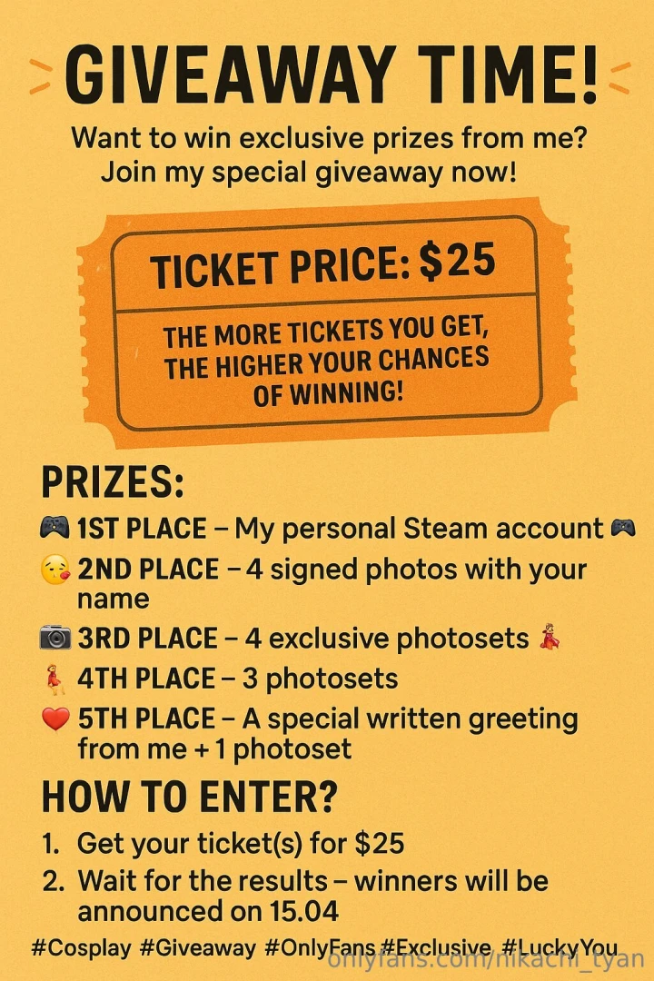 Giveaway time want to win exclusive prizes from me join my special 