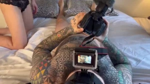 Double blowjob double cum with these two